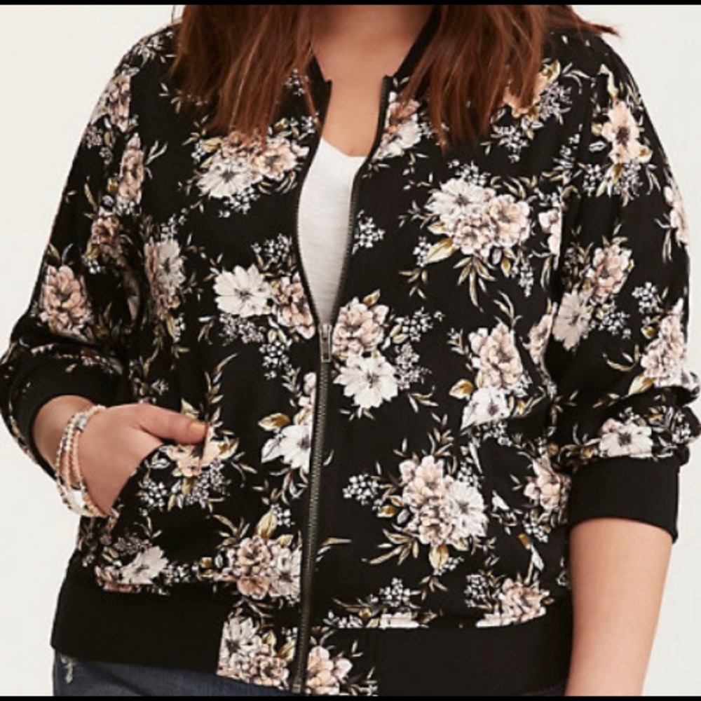 Torrid flower bomber jacket